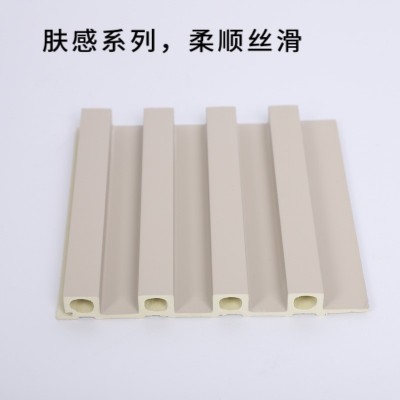 竹木纤维格栅生态木圆孔长城板护墙板防水防火电视背景墙厂家图4