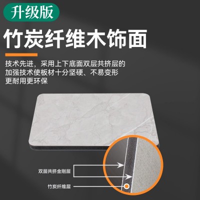 竹炭木饰面板竹木纤维护墙板金属PET镜面银室内碳晶板木饰面图2