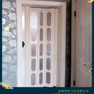 折叠门PVC隔断门浴室移动门商场隔断推拉玻璃门 厨房推拉门