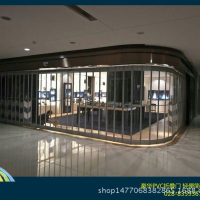 折叠门PVC隔断门浴室移动门商场隔断推拉玻璃门 厨房推拉门图5