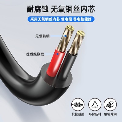 批发UL正标2464二芯护套线电线24 22 20 18AWG线材PVC两芯 电源线图1