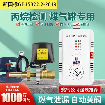 金盛安液化气报警器丙烷餐饮饭店厨房煤气泄漏燃气报警器自动关阀图1