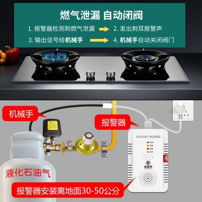 金盛安液化气报警器丙烷餐饮饭店厨房煤气泄漏燃气报警器自动关阀图3