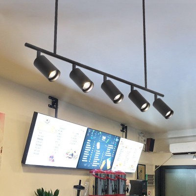北欧伸缩吊杆轨道射灯餐厅前台创意服装店奶茶吧台灯个性网吧吊灯图4