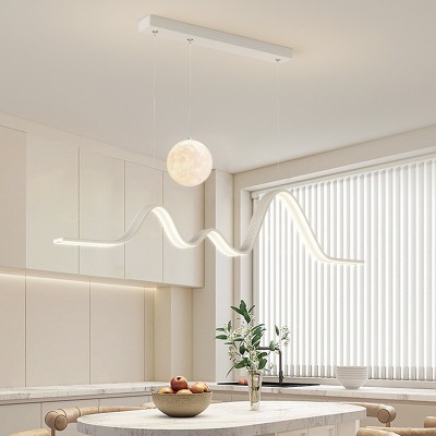 餐厅吊灯2024年新款现代简约奶油风全光谱护眼餐桌吧台饭厅吊灯图3