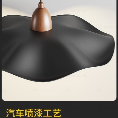 2023新款现代简约餐厅吊灯荷叶小户型家用侘寂风饭厅餐桌吊线灯图4