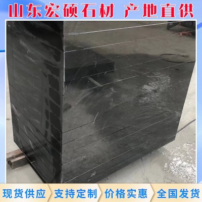 中国黑板材天然黑色花岗岩石板 建筑用石工程板抛光板大理石地砖图2