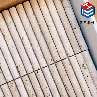 长条凸出面天然大理石马赛克电视背景墙酒店别墅会所玄关卫生间图4