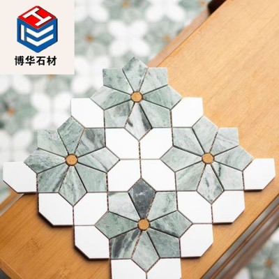 异形石材马赛克天然大理石马赛克电视背景墙酒店别墅会所玄关图2
