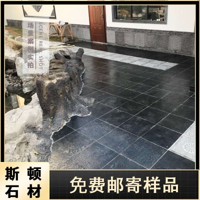 批发河南少林黑莱姆石地铺石 墙石 马赛克地砖青石条石源头石材图3