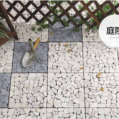 天然大理石马赛克 阳台露天空中花园花池泳池DIY自拼小地板地铺石图4