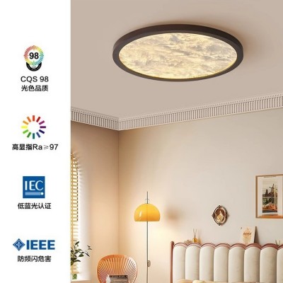 中古风高级感云雾主卧室吸顶灯全光谱护眼圆形极简房间书房灯具图2