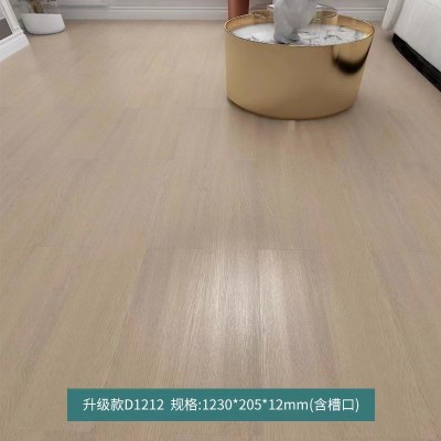 厂家直销浅灰奶油黄日式原木风格强化工程复合木地板家用防水图2