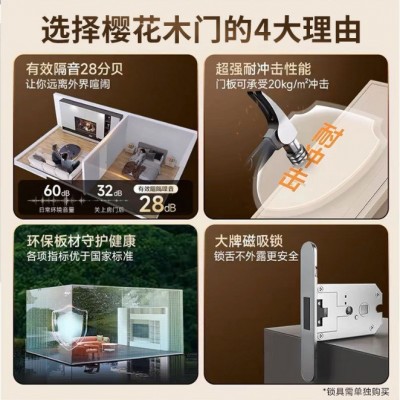 复古法式典雅烤漆门复合静音极简风全屋卧室门现代简约整套 实木门图4
