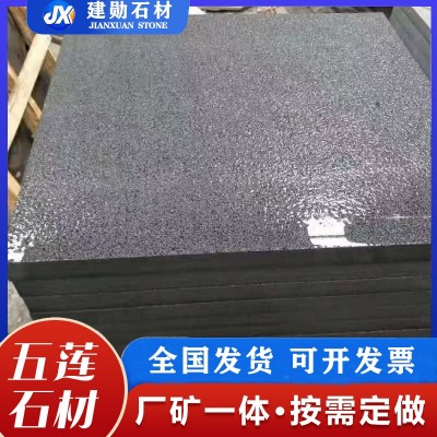 芝麻黑火烧面花岗岩工程板 市政道路地铺板石材板大理石铺路石图2