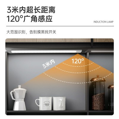 智能人体感应超薄d充电免布线灯条 跨境led磁吸橱柜衣柜长条灯带图3