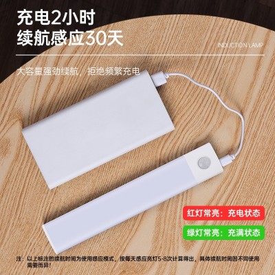 智能人体感应超薄d充电免布线灯条 跨境led磁吸橱柜衣柜长条灯带图4