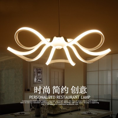 北欧现代简约吊灯led餐厅灯 个性铝材客厅灯创意艺术花瓣灯具书房图4