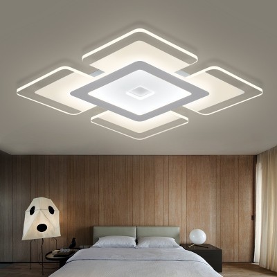 客厅灯长方led现代简约灯具创意天空之城家居卧室智能吸顶灯中山图5