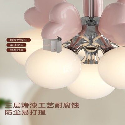 美逸美家奶油风儿童房护眼吊灯温馨卧室书房灯创意爱心公主房灯具图4