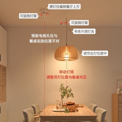 中古vintage日式餐桌灯饭厅南瓜吊灯餐厅灯可移位茶室吧台艺术灯图2