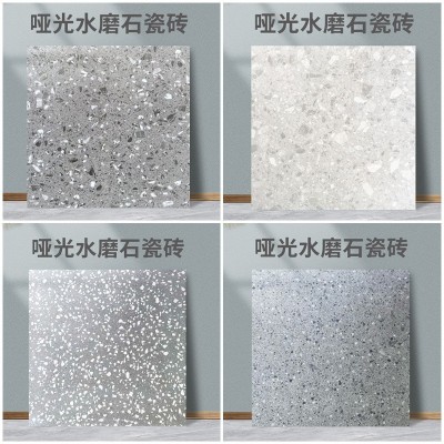 广东佛山水磨石地板砖600x600瓷砖彩色复古简约餐厅地砖厂家批发图3