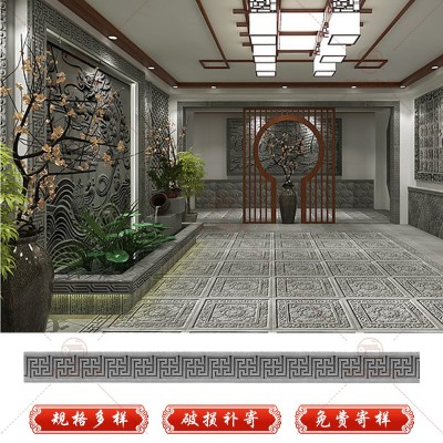 古建条砖回纹线砖雕 仿古回纹青砖线条 回纹砖装饰线条砖图2