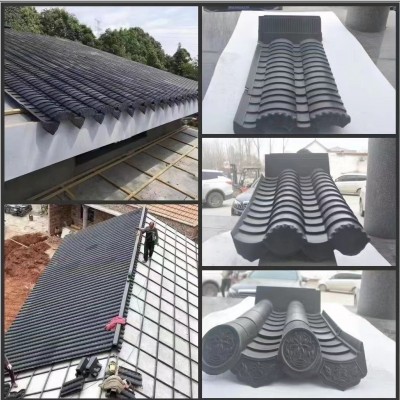 高分子仿古树脂瓦片一体装饰加厚瓦片中式古建门头园林屋顶瓦批发图2
