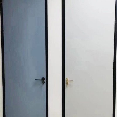 厂家批发极简窄边木门卧室房间实木门现代简约隔音无边框铝木门图2