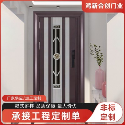新款高端韩式门304加厚不锈钢别墅自建房进户门推拉门通风防盗门