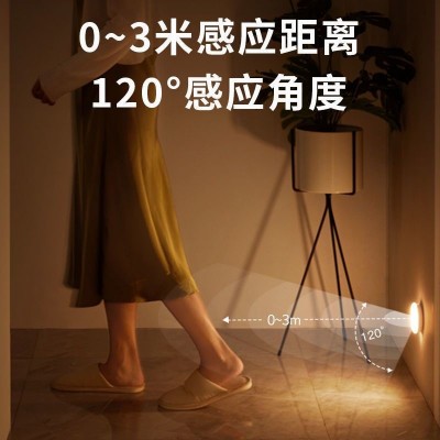 智能人体感应小夜灯usb充电磁吸橱柜灯衣柜楼道过道床头灯led跨境图2