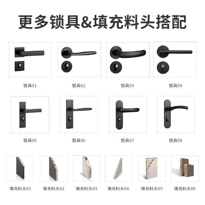家用室内门实木复合无漆多款式整套门极简风酒店静音降噪房间门图3