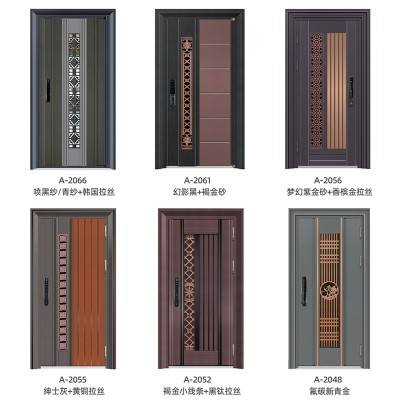不锈钢门韩式入户门防盗门入户门单开门带指纹锁进户门子母甲级图4