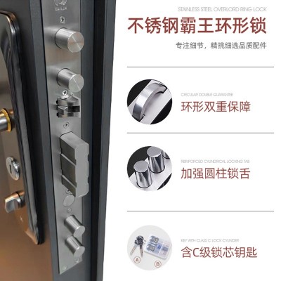 佛山甲级韩式防盗门 家装简约进户门 隔音降噪防盗不锈钢入户门图1