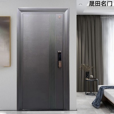 轻奢简约不锈钢甲级防盗门入户门别墅防盗静音韩式门别墅进户单门图2