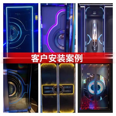 KTV隔音门录音棚电影院不锈钢隔音防火门网红ktv包厢门发光门图2
