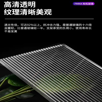 透明小水波纹亚克力板条纹屏风隔断长虹有机玻璃塑料板柜门石头纹图3