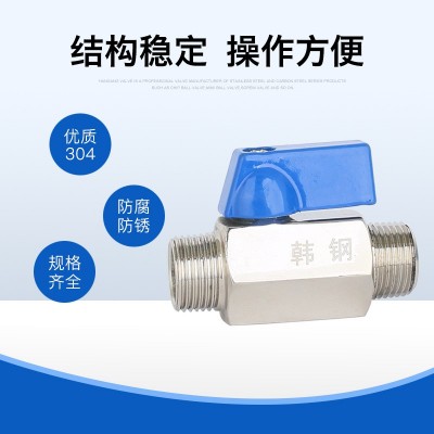 卫生手动开关1寸螺纹高压PN63微型小阀门304双外丝不锈钢迷你球阀图2