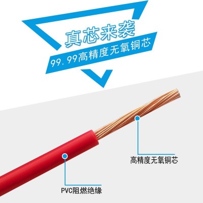 批发家装珠江牌国标电线bvr1.5 2.5 4 6平方铜芯多股多芯阻燃电线图2