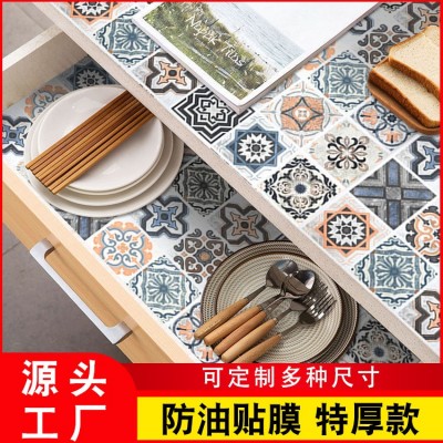 厨房防油贴纸防水自粘墙贴加厚PVC防火耐高温墙壁防油污油烟墙纸图1