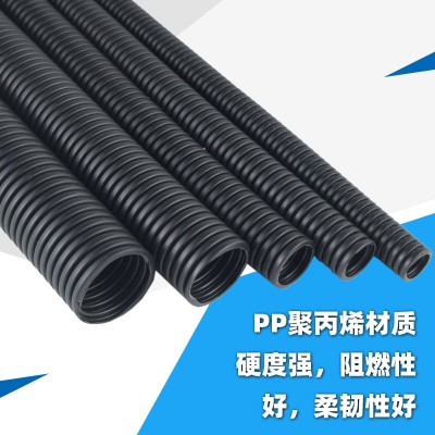 PP阻燃塑料波纹管 汽车线束保护管 黑色阻燃波纹管可开口穿线软管图4
