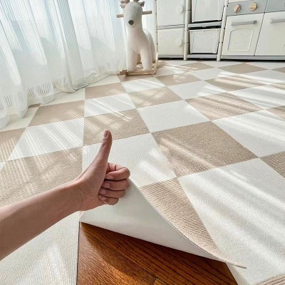家居商用办公卧室客厅免胶自粘地毯宠物防滑拼接地垫绒面方块垫子图2