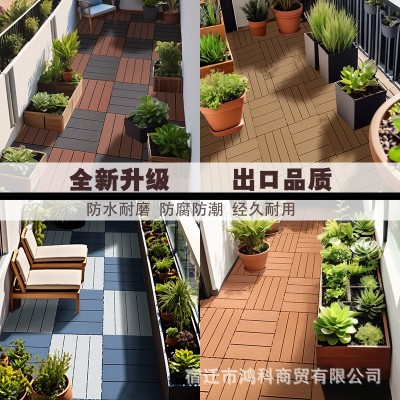 户外pvc塑料地板室外阳台露台庭院改造自铺防水防滑防腐塑木地板图5
