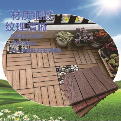 室外家装塑木板防腐板简易自拼接小地板WPC压纹二代共挤木塑地板图3