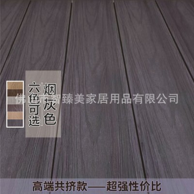 户外二代共挤圆孔塑木地板露台花园改造防腐木生态木工程PE塑木板图3