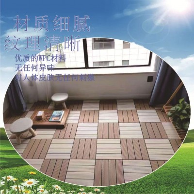 户外地板批发WPC拼接地板花园免安装塑木地板阳台设计露台塑木板图2