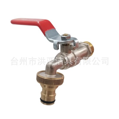 厂家批发黄铜球芯大流量水嘴90度快开球阀三节水咀1/2快接水龙头图5