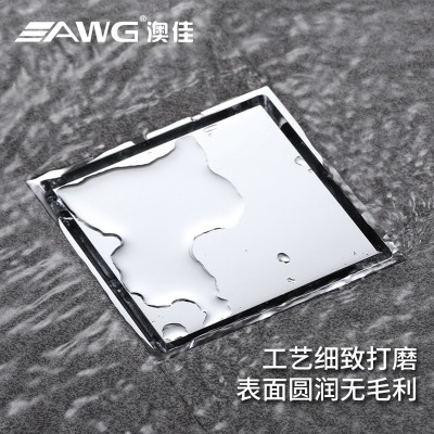 全铜防臭加厚地漏卫生间阳台隐形可镶砖两用防反水洗衣机地漏图2