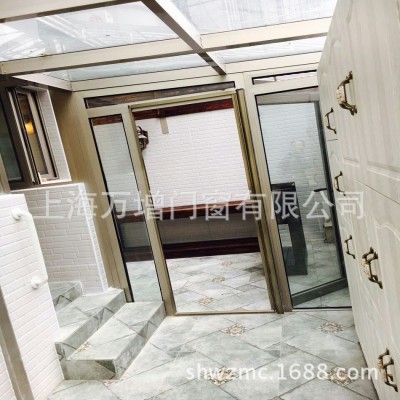 【万增门窗系统】上海家族装修底楼天井阳光房 夹胶钢化玻璃顶图4