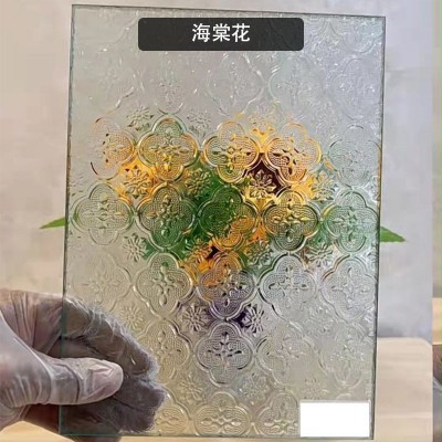 厂家直销水波纹玻璃建筑玻璃钻石纹压花玻璃热熔蒙砂钢化 玻璃桌面图2